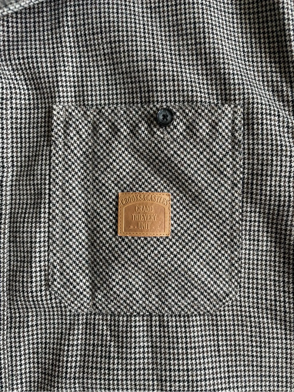 Crooks & Castles Wool Blend Overshirt Shirt Jacket Houndstooth 2XL